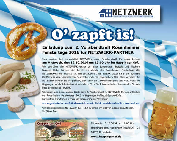 Titel Rosenheimer Fenstertage Vorabendtreff 2016