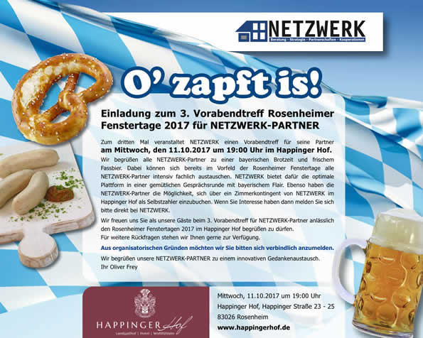 Titel Rosenheimer Fenstertage Vorabendtreff 2017