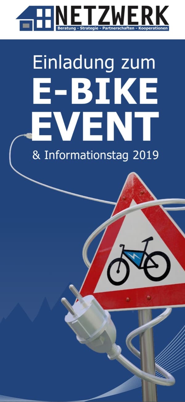 Titelblatt Einladung E-Bike Event 2019