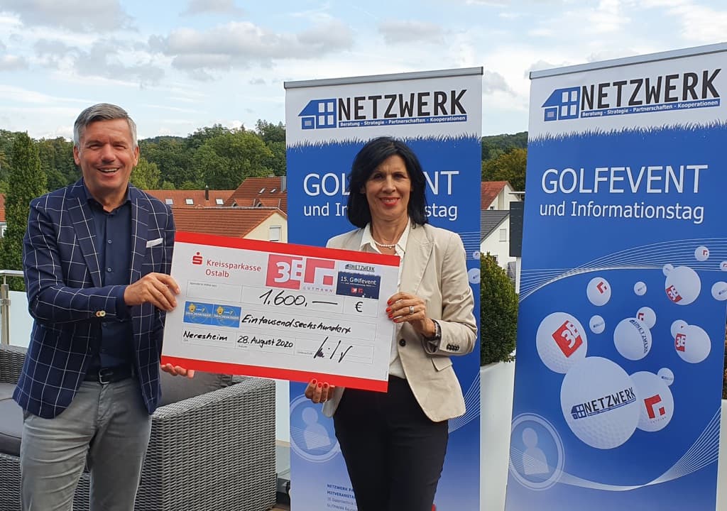 Scheckübergabe zugunsten der Drachenkinder – Spendenaktion 15. Golfevent 2020