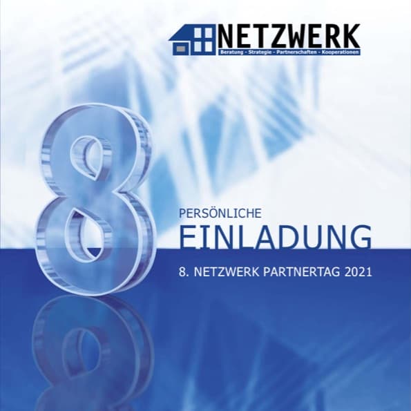 Titelblatt der PDF „Einladung zum 8. NETZWERK Partnertag 2021“